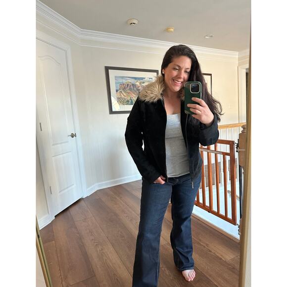 VINTAGE Uniform John Paul Richard’s Suede Jacket Faux Fur Collar L - Picture 3 of 16